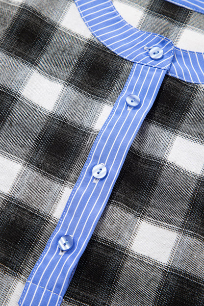 Modern Mix Plaid Blouse