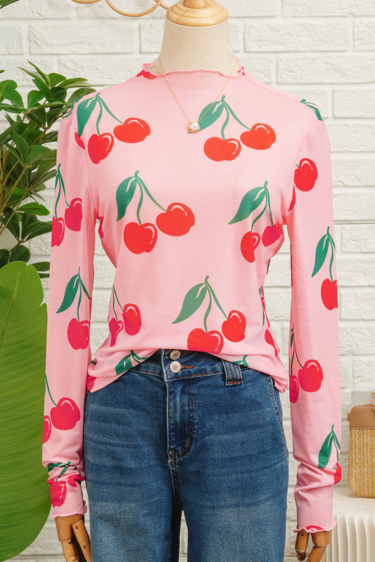 Cherry Picking Mesh Top