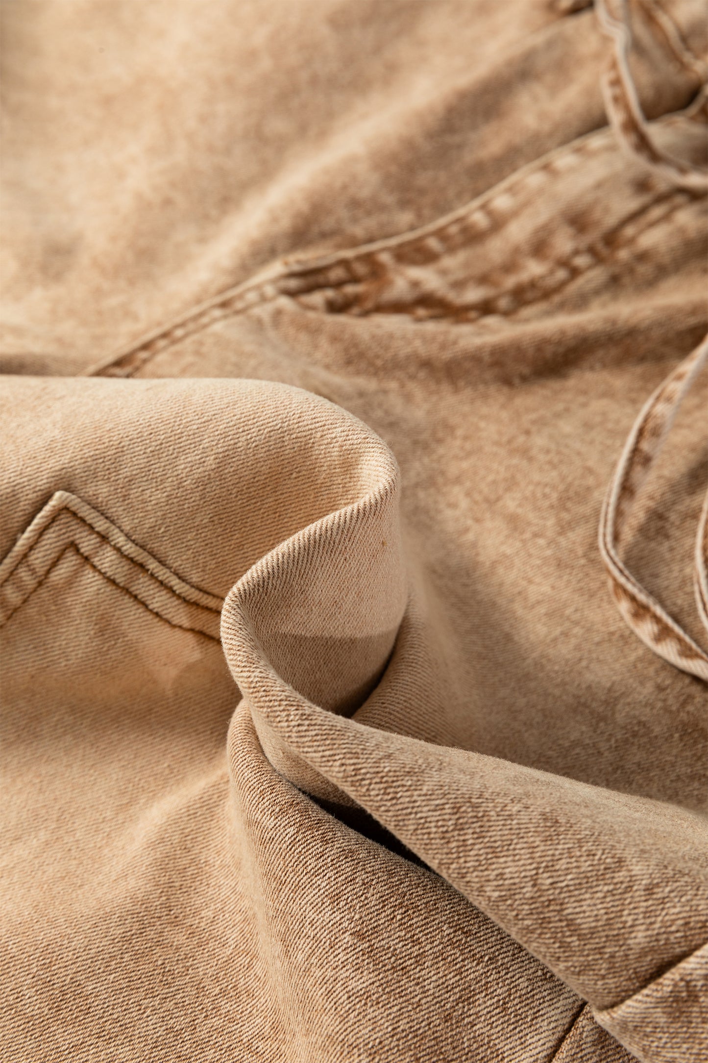 Gray or Taupe - Acid Wash Barrel Fit Denim Pants