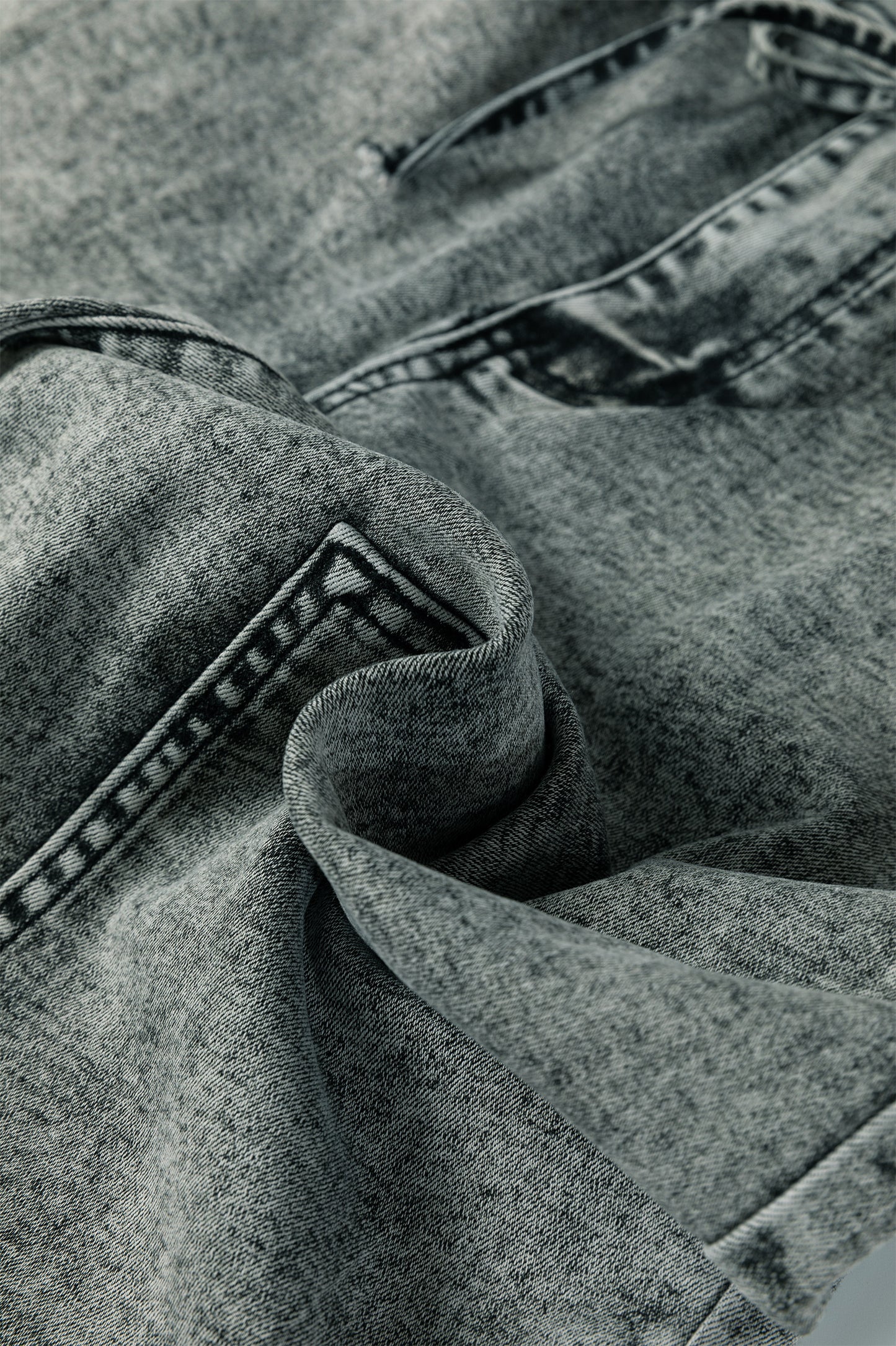 Gray or Taupe - Acid Wash Barrel Fit Denim Pants