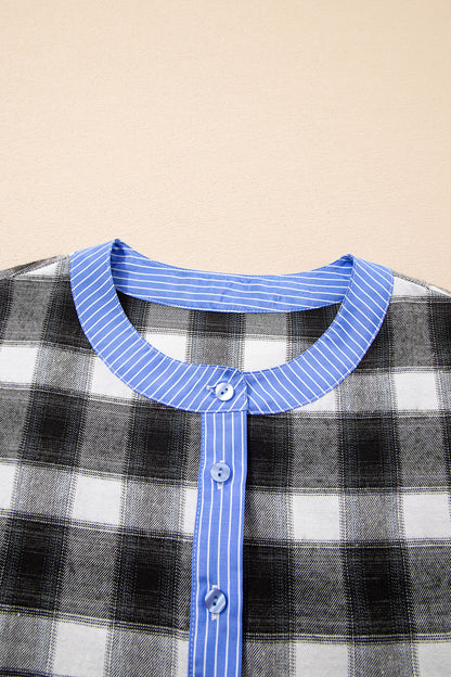 Modern Mix Plaid Blouse