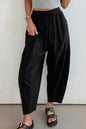 Olive or Black- Barrel Leg Casual Pants