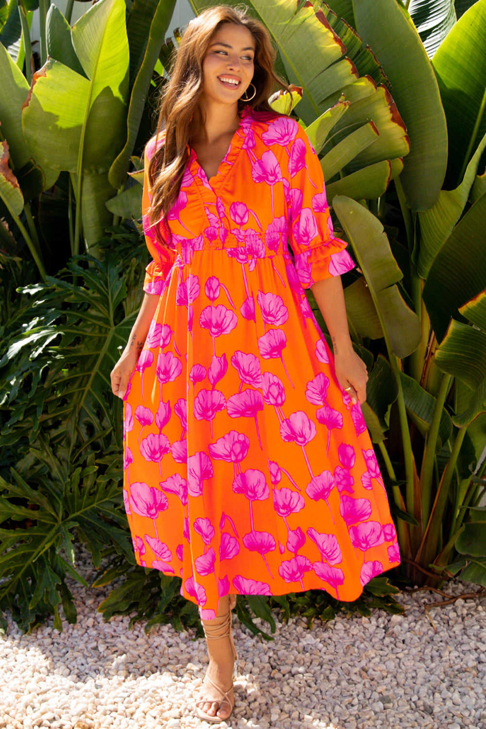 The Sunset Bloom Midi Dress