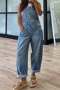 Dusk Blue Barrel Denim Overalls