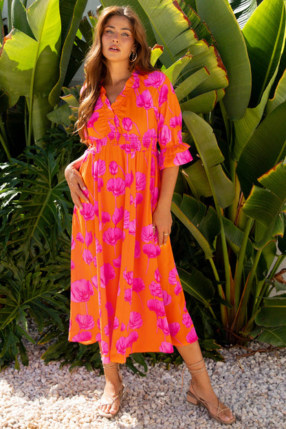 The Sunset Bloom Midi Dress