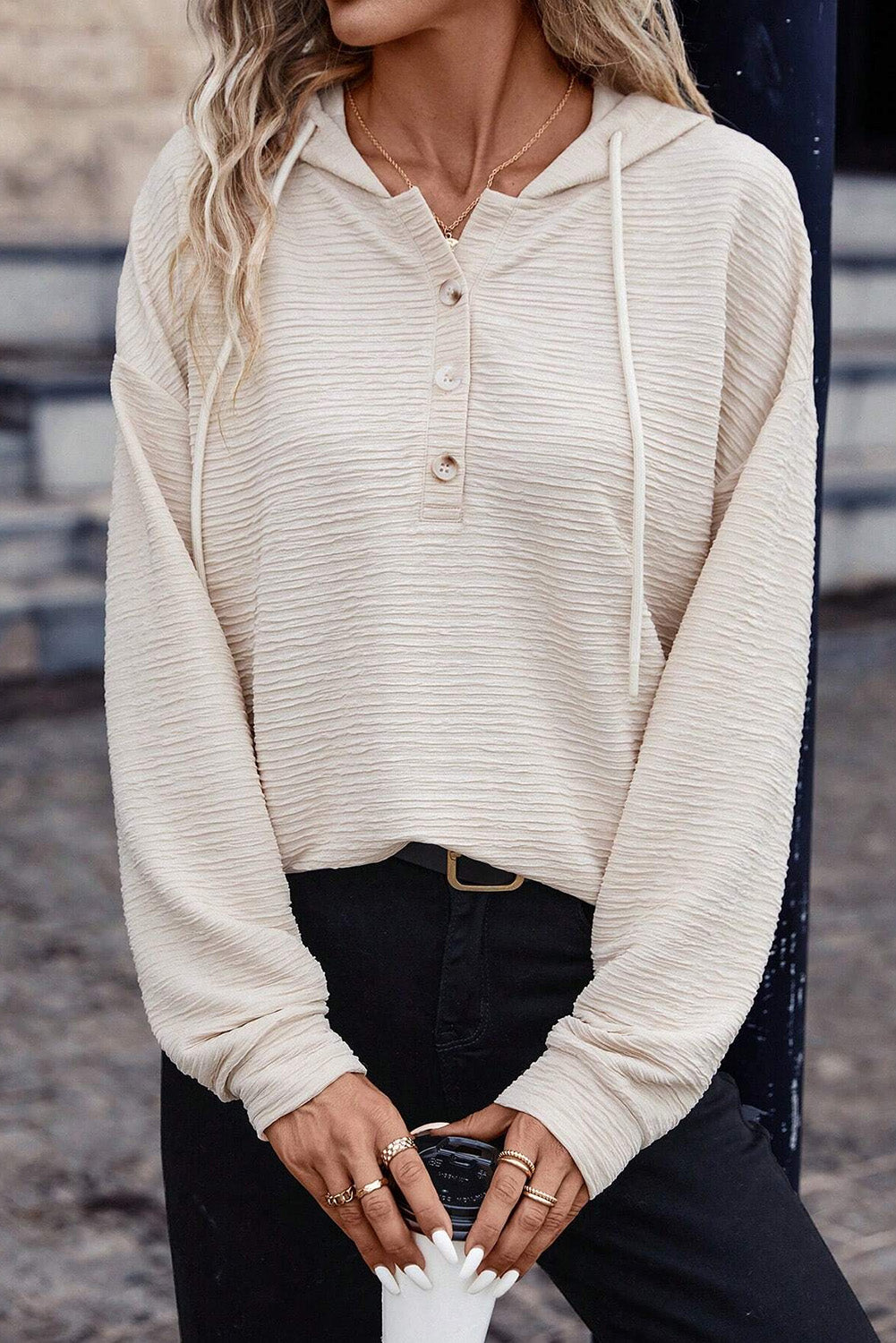 Emmy Hooded Henley Top