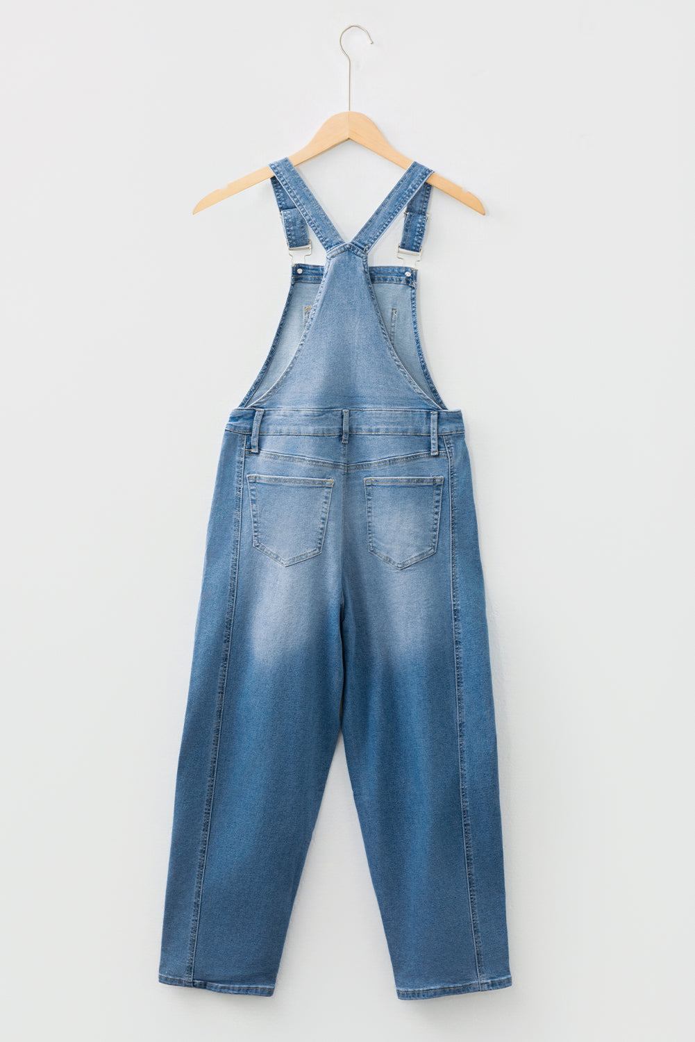 Dusk Blue Barrel Denim Overalls