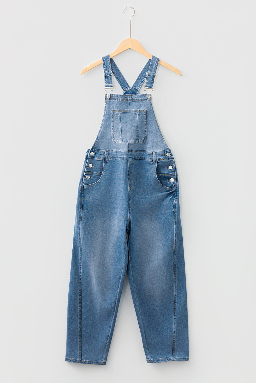 Dusk Blue Barrel Denim Overalls