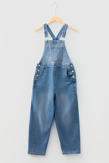 Dusk Blue Barrel Denim Overalls