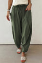 Olive or Black- Barrel Leg Casual Pants