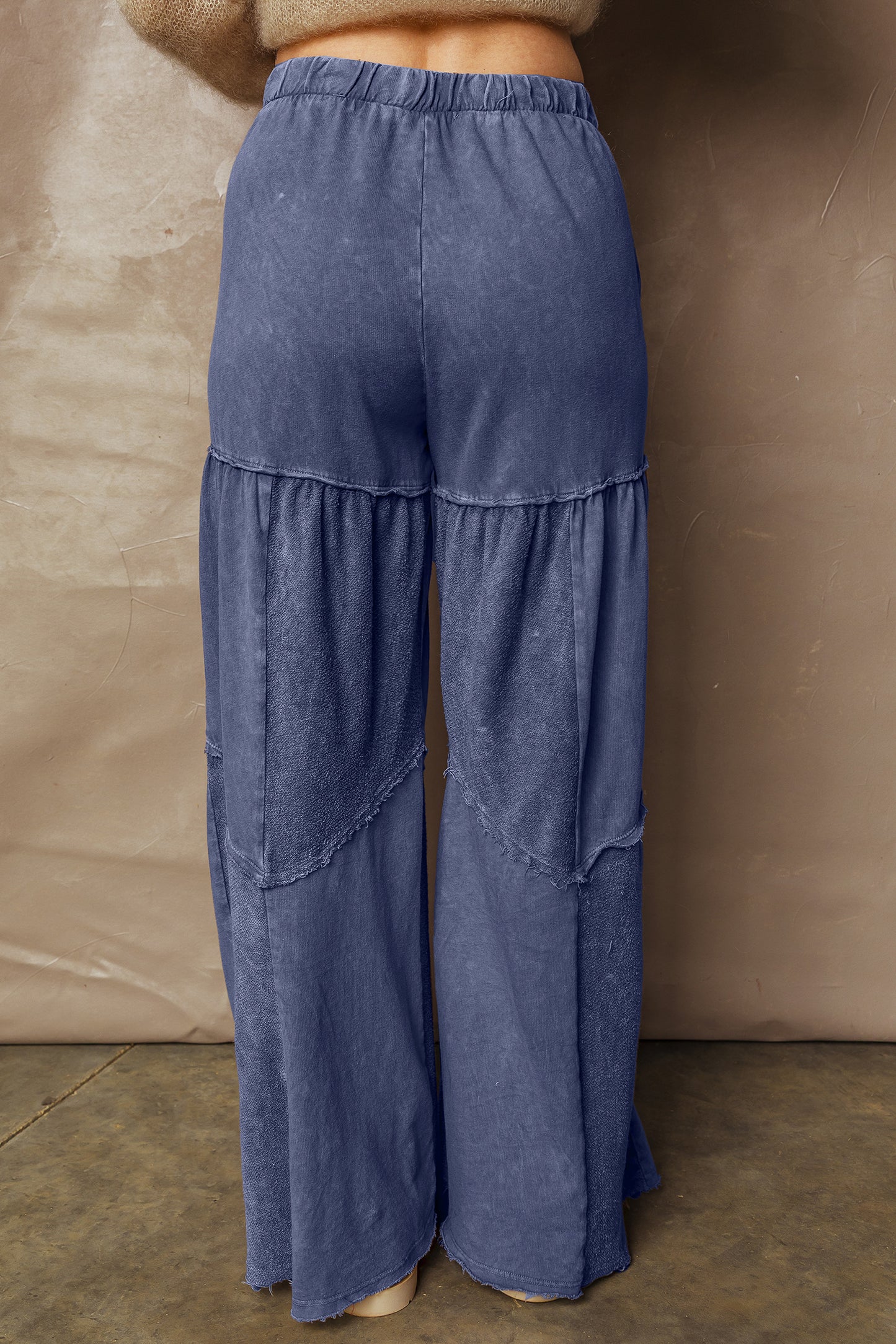 Charcoal, Olive, Rose, Wine, Blue ~ Mineral Wash Tiered Wide Leg Pants