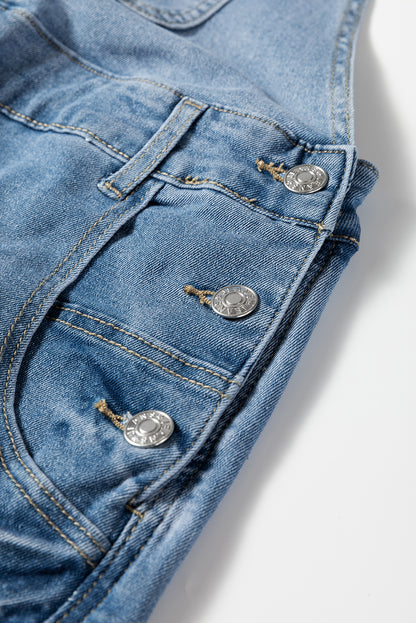 Dusk Blue Barrel Denim Overalls