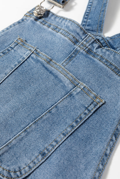 Dusk Blue Barrel Denim Overalls