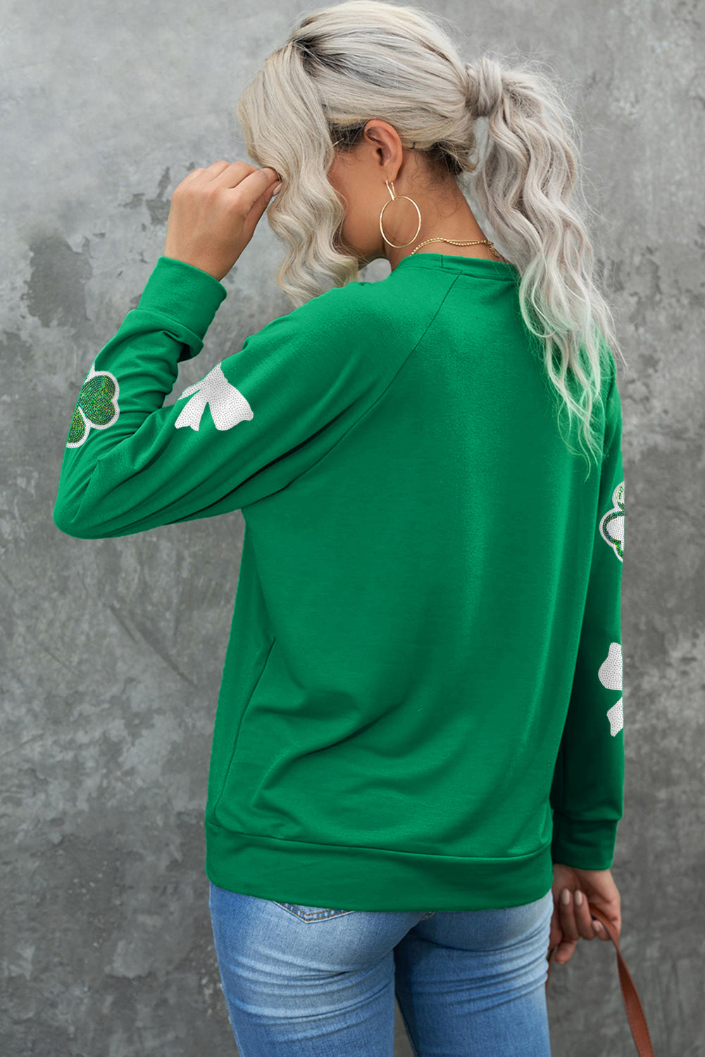 Sequin Bows & Clover Sweatshirt