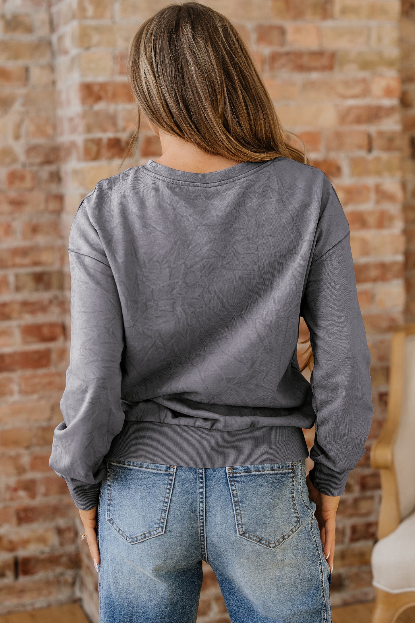 Variety of Colors     saved by grace Embroidered Mineral Wash Sweatshirt