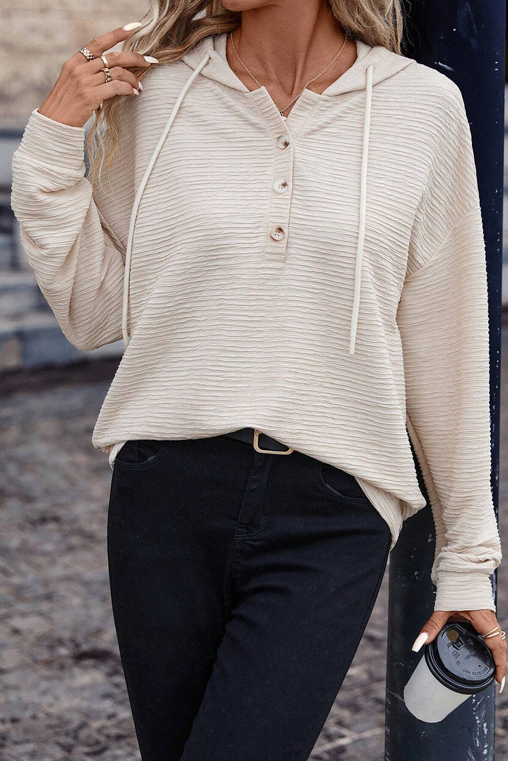 Emmy Hooded Henley Top