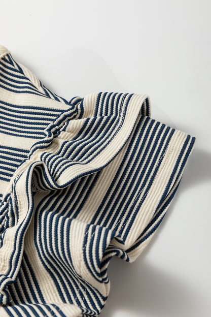 Blue Striped Midi Dress