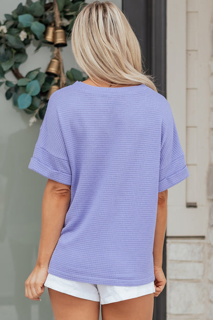 Mint Or Lavender - Waffle Knit Top