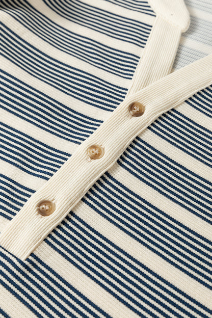 Blue Striped Midi Dress