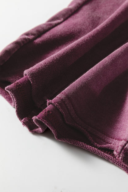 Charcoal, Olive, Rose, Wine, Blue ~ Mineral Wash Tiered Wide Leg Pants