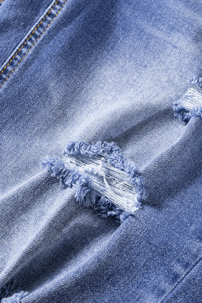 Mid Rise Distressed Sneak Peek Straight Leg Jeans