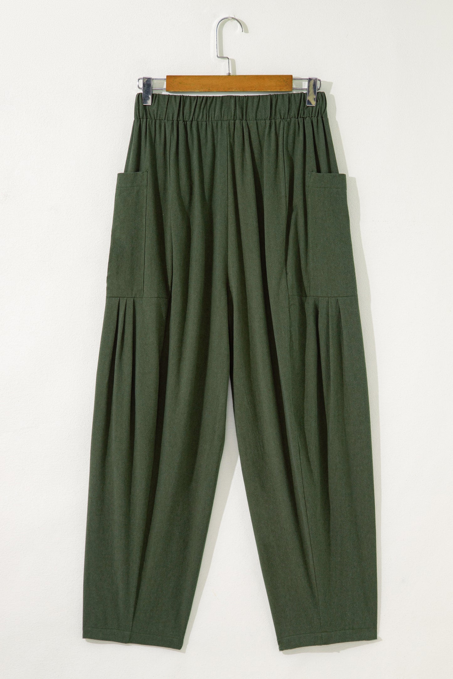 Olive or Black- Barrel Leg Casual Pants