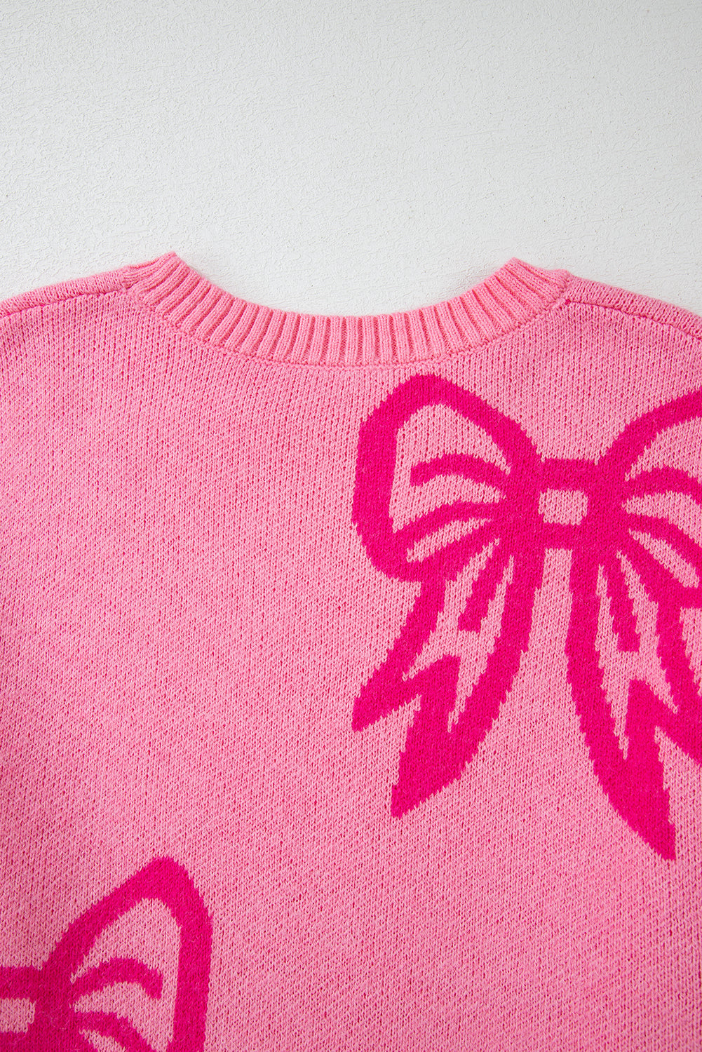 Pink Bow Loose Sweater