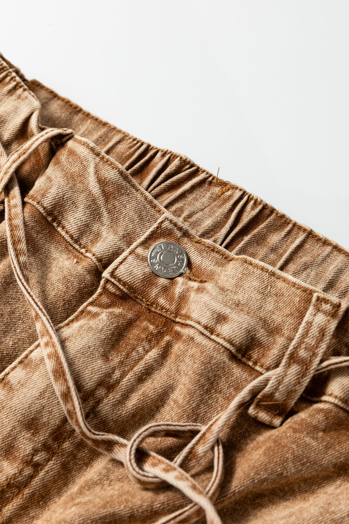 Gray or Taupe - Acid Wash Barrel Fit Denim Pants