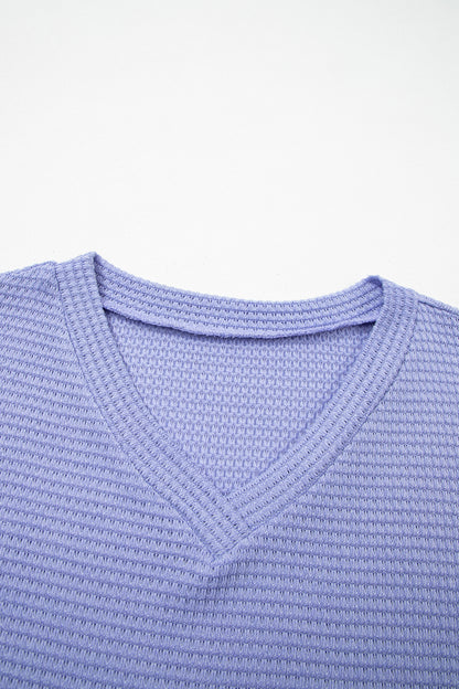 Mint Or Lavender - Waffle Knit Top