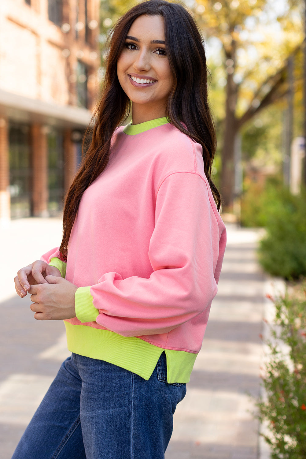 Royal or Pink - “Piper” Colorblock Sweatshirt