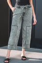 Gray or Taupe - Acid Wash Barrel Fit Denim Pants