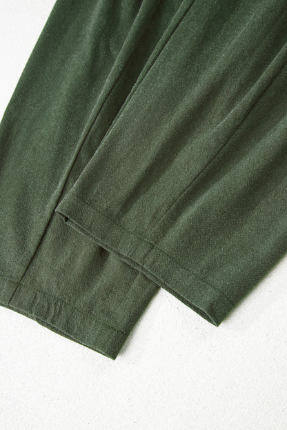 Olive or Black- Barrel Leg Casual Pants