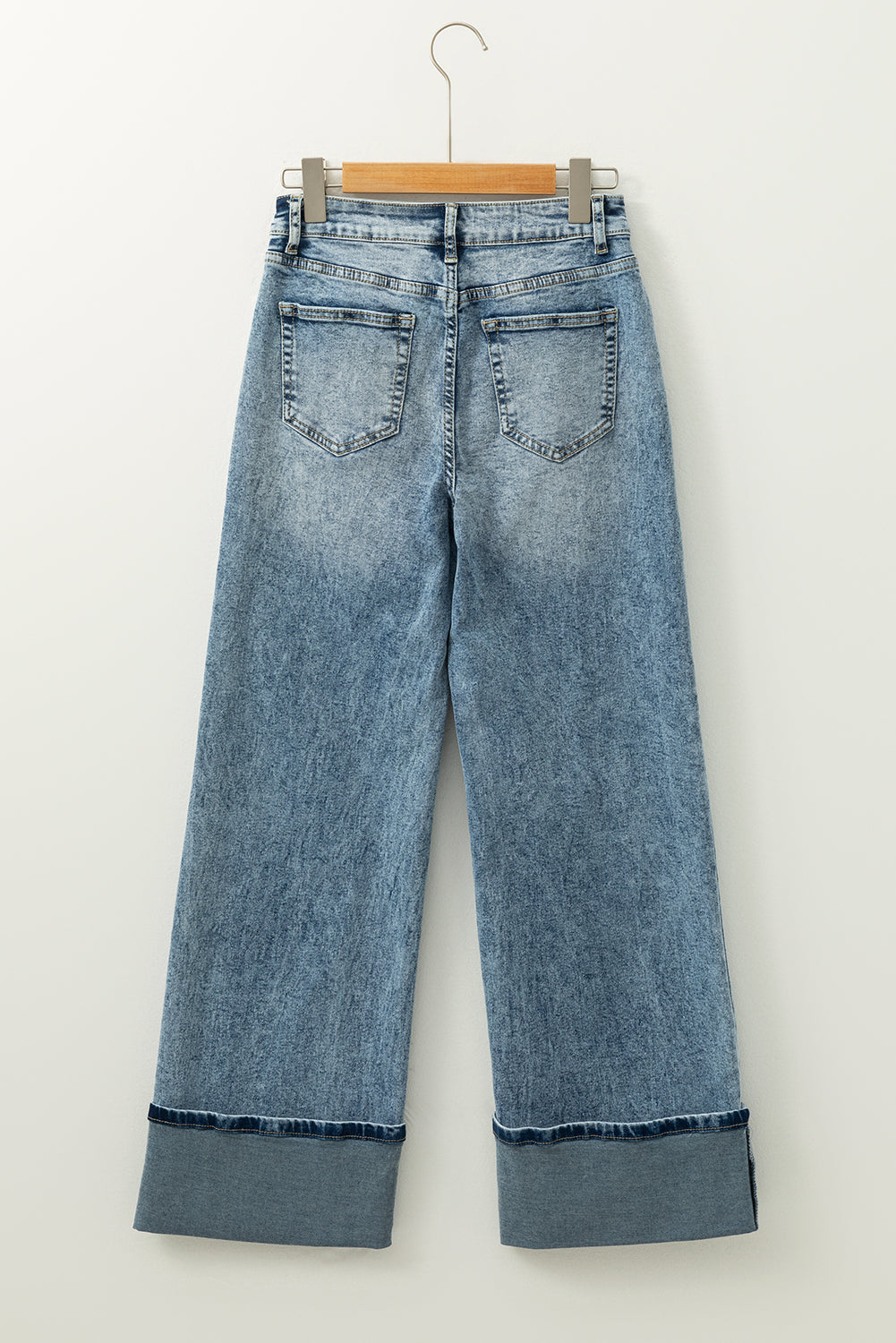High Rise  Medium Wash Cuffed Jeans
