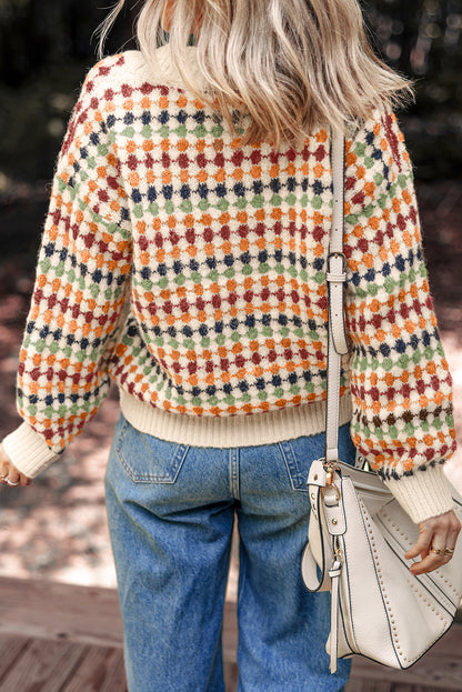 Multicolor Dotty  Cardigan