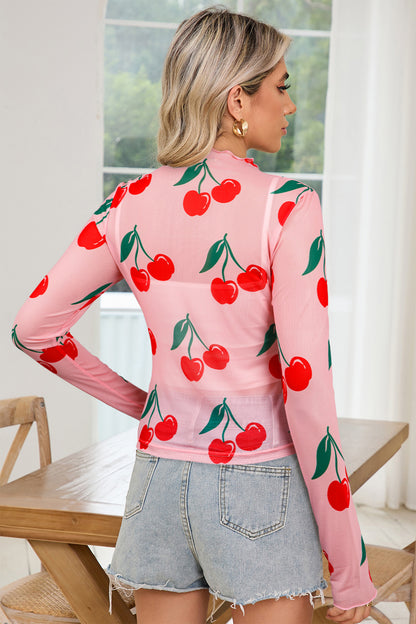 Cherry Picking Mesh Top