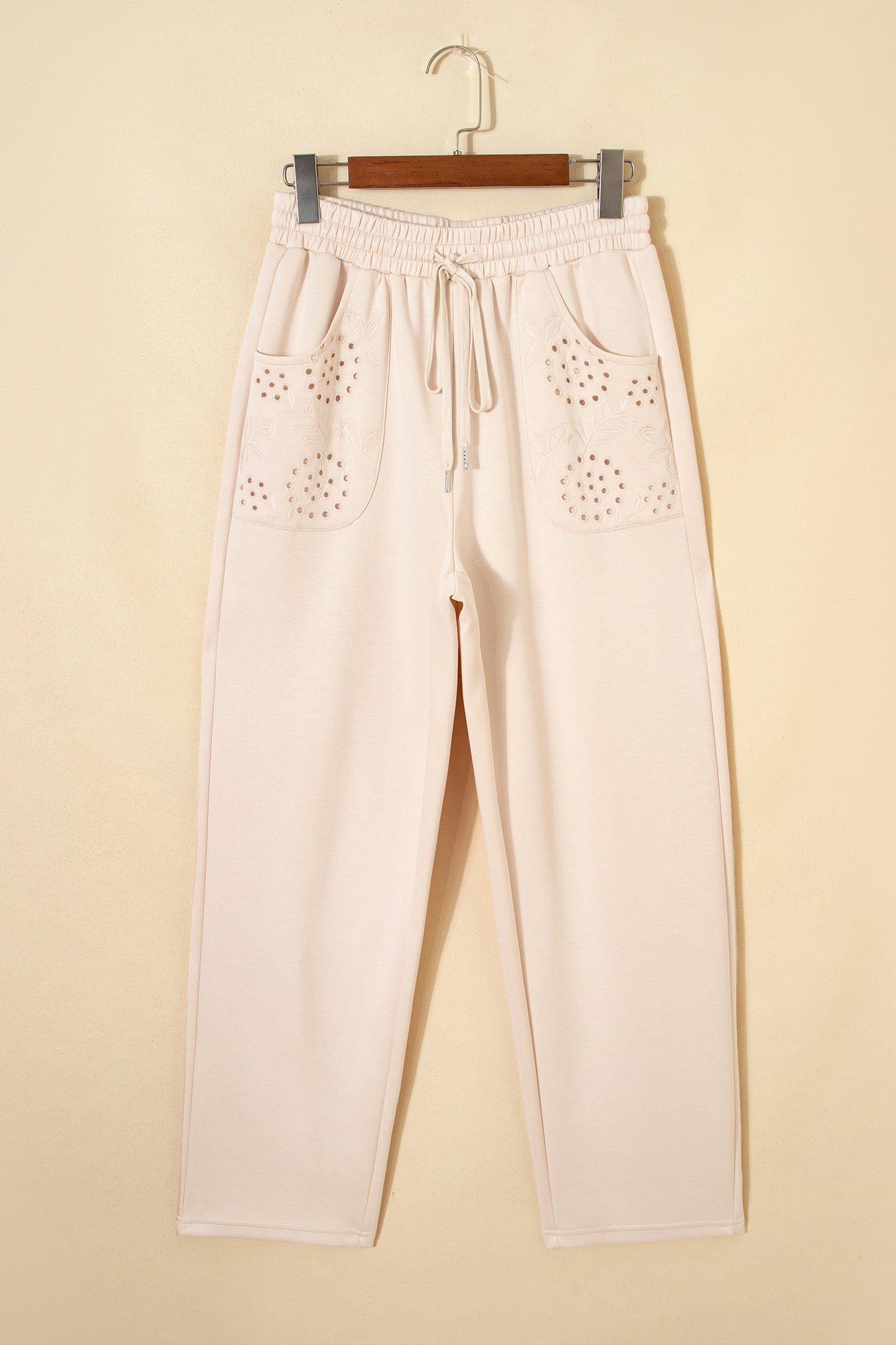 Eyelet Patched Pockets Pants