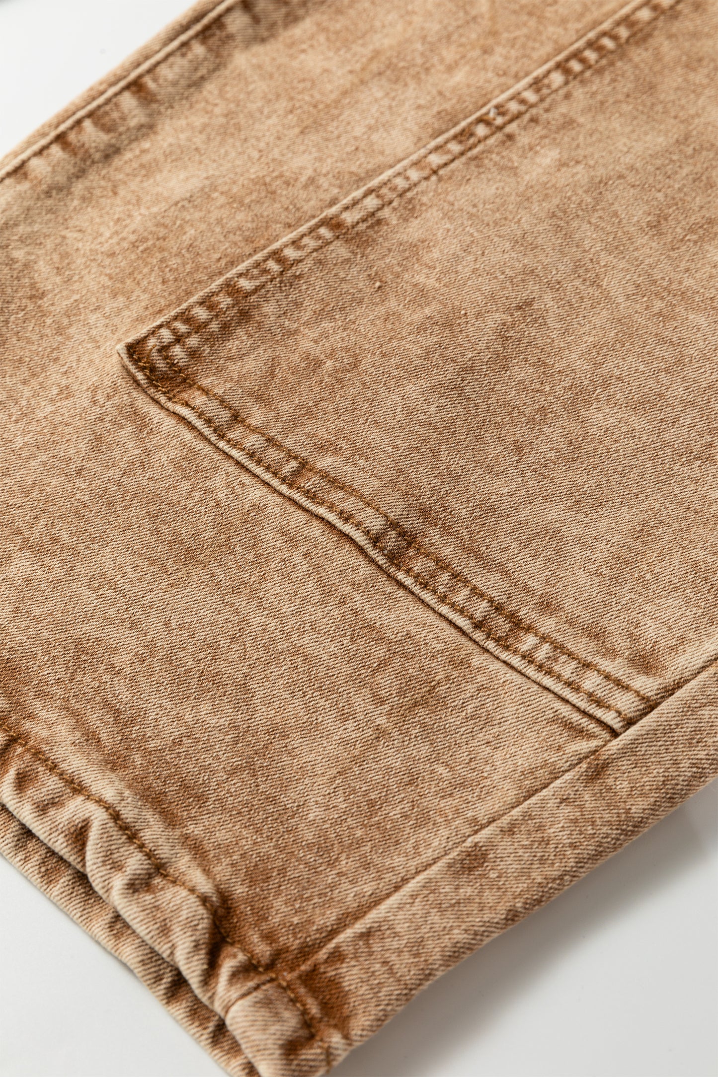 Gray or Taupe - Acid Wash Barrel Fit Denim Pants