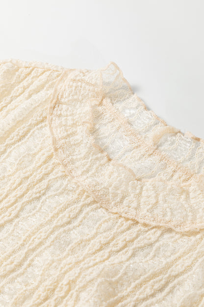 All The Frills Sheer Lace Top